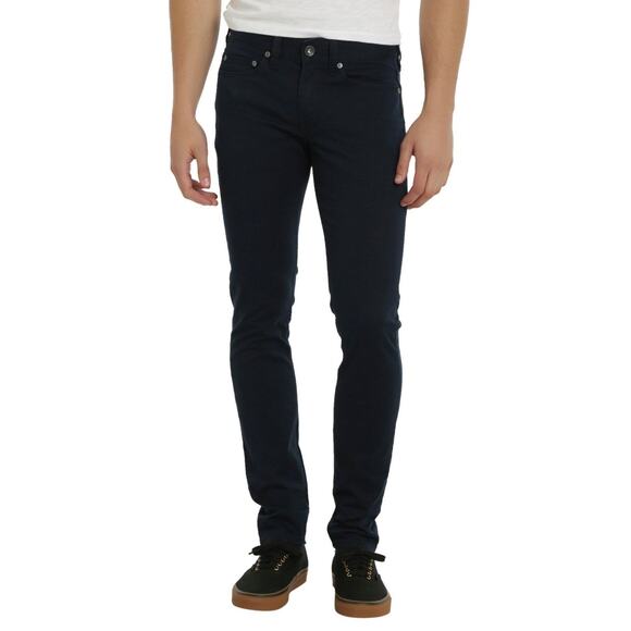 RUDE Hot Topic NWT Men's 30x32 Dark Navy Blue Skinny Chino Pants Light Stretch - Picture 1 of 10